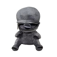 Peluche Alien au design Art Déco avec bouche zippée, jouet en peluche monstre pour enfants et fans, décoration d'intérieur