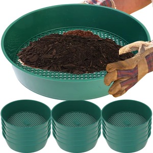 Tamis à terre rond en plastique, tamis de jardinage, plateau de tamisage portable pour terreau et pierres, filtre à pierres, pour jardinage domestique et plantes - Product Image 1