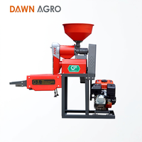 Mini moulin à riz automatique à essence DAWN AGRO pour usage agricole et domestique, capacité de 150 kg/h, fonction de nettoyage, design compact