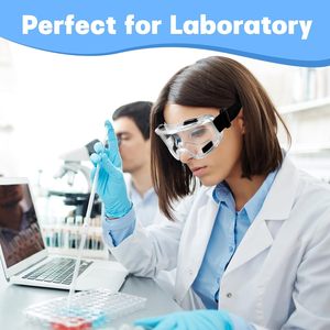 نظارات أمان صناعية للحماية من الليزر بإطار كامل وعدسات PVC للاستخدام المخبري وحماية من الغبار والبصل - Product Image 5