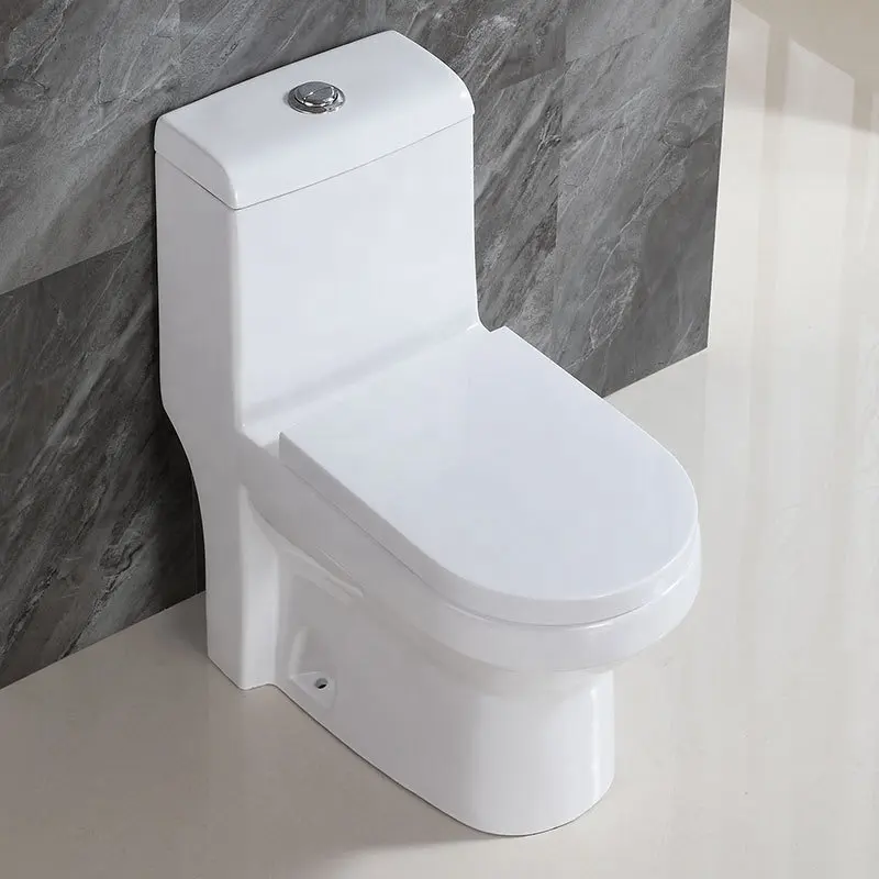 Prix d'usine Siphon de lavage en céramique à double chasse One Piece WC Salle de bain Sol Toilette carrée