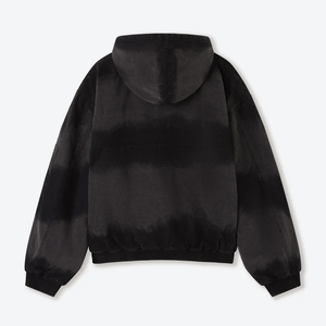 Custom 100% Cotton <b>Duck</b> Canvas Oversized Cropped Zip Workwear <b>Jacket</b> Black Quilted Padded Canvas Clasp Bomber <b>Jacket</b> - Product Image 2