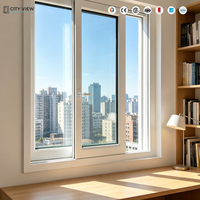 Ventana Abatible de Aluminio con Travesaño, Doble Acristalamiento con Aislamiento Térmico para Sala de Estar