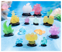 Surtido de conchas marinas Kawaii, estatua de resina de océano Coral, figuritas de Vida Marina, criaturas luminosas brillantes, regalos temáticos del océano, juguetes para niños