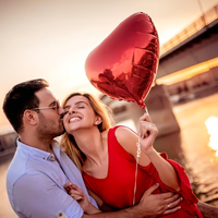 Ensemble de ballons en feuille d'aluminium rouge en forme de cœur de 18 pouces, JE T'AIME, pétales de rose pour la Saint-Valentin, fête prénuptiale, décorations de mariage