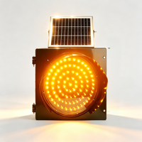 Luz de Advertencia Intermitente Amarilla Solar de 300 mm, 120 LED, Carcasa de PC, Batería de Plomo-Ácido, IP65 Impermeable, Baliza Estroboscópica de Tráfico