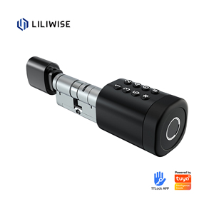 Liliwise Adjustable Digital Door <b>Lock</b> Password Elektronisches Turschloss <b>Lock</b> Smart Cylinder <b>Lock</b> with Google Home Alexa - Product Image 1