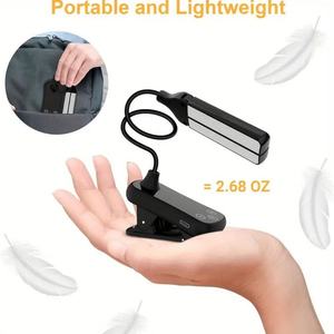 Lampe de lecture LED rechargeable USB portable, mignonne, avec clip, pour menu, livre, lumière d'angle et marque-page, idéale pour personnes âgées - Product Image 4