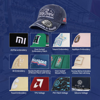 Gorra de Béisbol Estilo Dad Hat de Algodón Desgastado Vintage, con Parche Bordado Personalizado con Logotipo de Bandera, para Recuerdo del 250 Aniversario