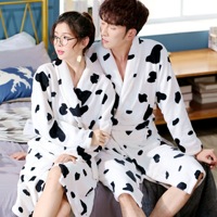 Vanfound 10010 peignoir Couple flanelle hôtel chemise de nuit automne hiver blanc femmes robe du matin longue corail polaire hommes pyjamas