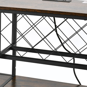 Muebles para el hogar, gabinete de vino de granja con almacenamiento y luces LED, estante de vino de madera moderno - Product Image 5