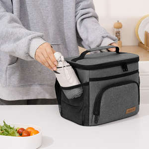 กระเป๋าปิคนิคคุณภาพสูง ลายโพลีเอสเตอร์ 9 ลิตร กระเป๋าใส่อาหารกลางวัน ใช้ในครัวเรือน แช่เย็น ฉนวนกันความร้อนแบบนุ่ม - Product Image 1