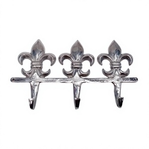 Admirable Design Cast Aluminium <b>Hooks</b> & <b>Rail</b> Wall Organisation Accessories Metal <b>Hook</b> with 3 Holder Decorative <b>Hooks</b> Low Prices - Product Image 1