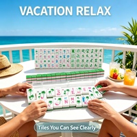 Juego de Mahjong Moderno de Acrílico Pulido, Fichas de Mahjong Americanas Verdes para Torneos de Mahjong