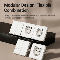 Prise murale allemande avec 2 ports USB-C, moderne, élégante, étanche, pour la maison et l'hôtel