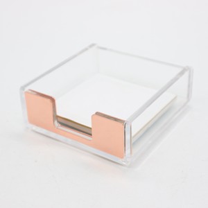 Thanh Lịch Rõ Ràng <span class=keywords><strong>Acrylic</strong></span> Lucite Rose Gold Trang Trí Memo Pad Chủ Tự Dính Bàn Lưu Ý Tổ Chức Văn Phòng Phụ Kiện Cho Nộp Hồ Sơ - Product Image 6