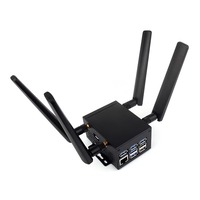 Casing Logam dengan Ruang Internal Luas untuk Raspberry Pi 5 Mendukung Pendingin Resmi dan Berbagai HAT, Dapat Dipasang di Dinding dan Rel