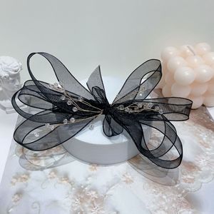 Vente en gros de pinces à cheveux en maille pour filles, nœuds en ruban de tulle, nœuds élégants de style Mori Girl pour femmes, accessoires pour cheveux - Product Image 5
