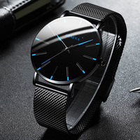 Montre décontractée pour homme, style Genève, minimaliste, à quartz, boîtier en alliage 40 mm, bracelet en acrylique, pour affaires et couples