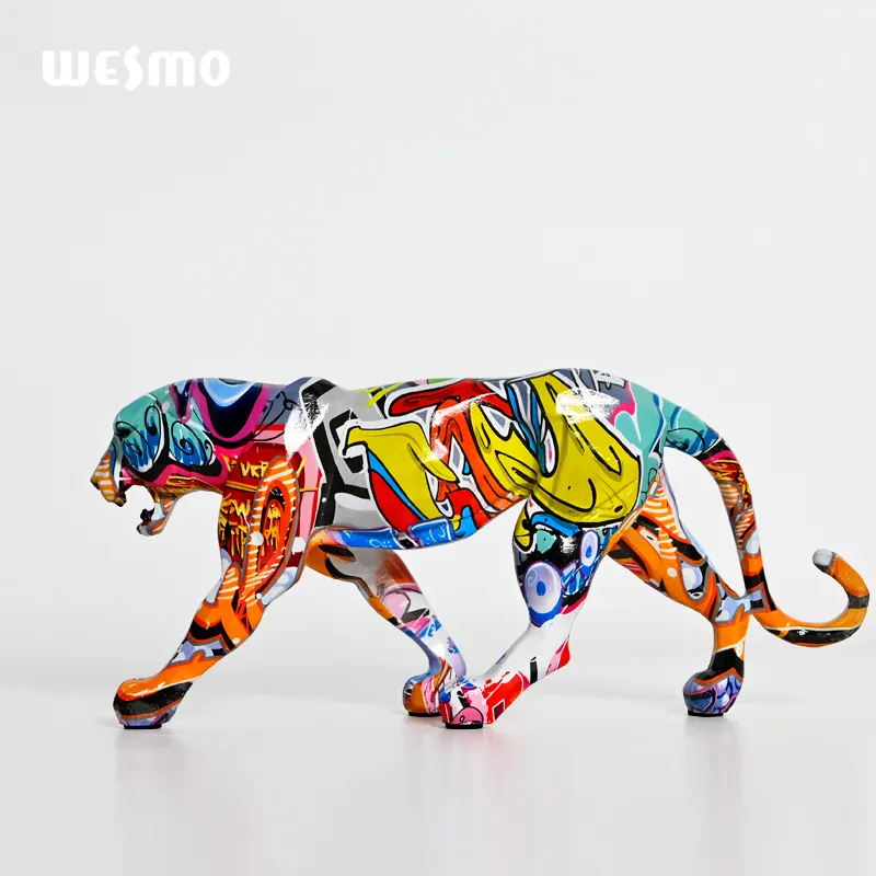 Arte colorata creativa animale in resina di leopardo artigianato decorazione per la casa colore moderno semplice arredamento per la casa moderno