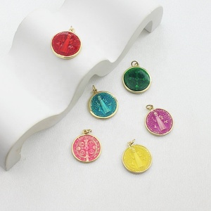 CH-JDP0681 colorato ciondolo in smalto religione placcato in rame fascino moda santo <span class=keywords><strong>cristiano</strong></span>/croce fascino accessori per gioielli all'ingrosso - Product Image 5