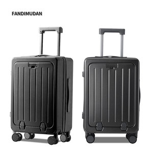 Set di valigie <span class=keywords><strong>da</strong></span> <span class=keywords><strong>viaggio</strong></span> per il tempo libero <span class=keywords><strong>da</strong></span> 20/24/26 pollici con apertura frontale alla moda Trolley con portapacchi Stand-alone incorporato - Product Image 4