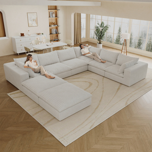 Canapé en stock aux États-Unis, livraison directe, meubles de salon traditionnels américains, canapé modulaire en velours côtelé, ensembles de canapés - Product Image 1