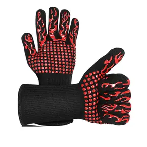 Gants de barbecue Jukaiwtec 1472 degrés F Gants de four en silicone antidérapants résistants à la chaleur Gants de cuisine longs