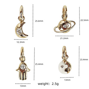 Colgante Simple de Lujo con 12 Piedras Natales, Chapado en Oro, Gran Alabanza, Palma, Luna, Tai Chi, Planeta, Diamante Geométrico para Fiestas - Product Image 5
