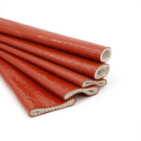 Manchon de protection tressé en fibre de verre et silicone haute température, résistant au feu, pour câbles, longueur 15m, service de découpe