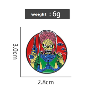 <span class=keywords><strong>Pin</strong></span> de esmalte de película de ciencia ficción Alien, Broches y insignias de solapa de Mars Attacks, <span class=keywords><strong>Pin</strong></span> de dibujos animados de Brain the Martians, Joyería gótica punk - Product Image 6