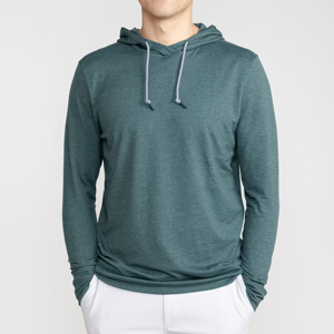 Sudadera con capucha de rendimiento para hombre de tela extremadamente suave transpirable que absorbe la humedad de material elástico en cuatro direcciones - Product Image 3
