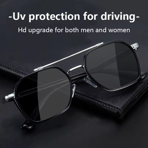New Trend Driving UV Blocking Sun Glasses Double Bridge square <b>Frame</b> Metal Men Glasses Luxury Glasses - Product Image 5