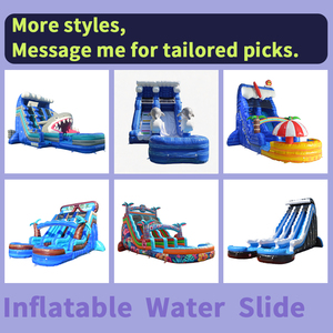 Tobogán Acuático Inflable Económico de 18 pies, Color Magenta, de Una Sola Pista, Estilo Tropical Arcoíris, para Uso en Seco o Mojado, Ideal para <span class=keywords><strong>Alquiler</strong></span> en Fiestas y Eventos - Product Image 6