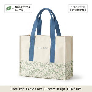 Personalisierte Logo-<span class=keywords><strong>Silu</strong></span>-Medium-Canvas-Tragetasche mit weichem Griff, offenem Oberteil, modischem dreidimensionalem Streamer für Alltag, Training und Schule - Product Image 3