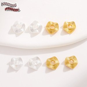 Nantong Wave Pattern <b>Spacer</b> <b>Rings</b> 18K Gold Silver Alloy Irregular Shape For Bracelet Making DIY Jewelry Accessories - Product Image 4