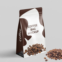 Sacs à café personnalisés imprimés en PE de qualité alimentaire 250G 1KG à fond carré, kit de sacs à café pour l'emballage du café