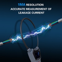 Meteran Klem Arus Fleksibel 10000A Resolusi 0,1A 150mm Arus Kebocoran Kumparan AC 750V DC 1000V Tegangan 500 Catatan Lampu Latar