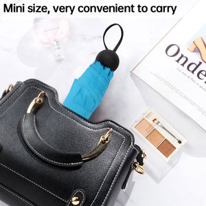 Mini parapluie de voyage pour femmes, pluie et soleil, léger, petit et Compact, poche avec étui - Product Image 4