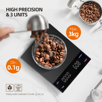 Timbangan Dapur Digital Elektronik Isi Ulang 3kg 0.1g yang Dapat Disesuaikan, Timbangan Kopi Timemore dengan Timer