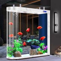 Aquarium de luxe pour poissons d'eau douce, séparateur de pièce du sol au plafond en verre, économie d'énergie, température réglable, multicolore