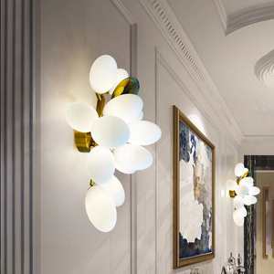 Lobby de l'hôtel Art Design verre raisin appliques murales lustre de Style crème nordique salle de réunion lampe d'escalier - Product Image 1