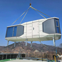 Maison capsule spatiale de luxe en acier série Fuqian B7, maison préfabriquée modulaire compacte avec chambre pour complexe hôtelier, glamping, éco-hôtel (40 pieds/11,5 m)