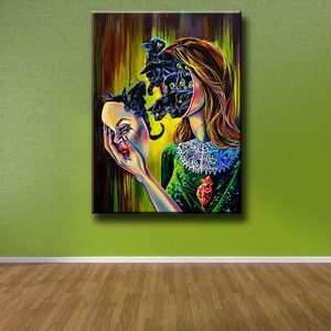 <span class=keywords><strong>Peinture</strong></span> diamantée Ever Moment, chats dans un visage <span class=keywords><strong>de</strong></span> femme, mosaïque <span class=keywords><strong>de</strong></span> diamants carrés complets 3F576 - Product Image 2