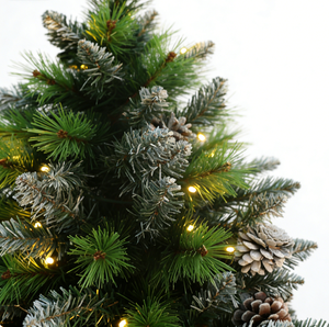 Árbol <span class=keywords><strong>de</strong></span> Navidad Artificial Realista <span class=keywords><strong>de</strong></span> Alta Calidad, Tipo Abeto Fraser, Base <span class=keywords><strong>de</strong></span> Tela Tejida, Piñas, Luces LED Blancas Cálidas para el Hogar - Product Image 4