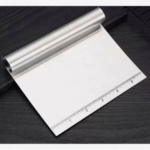 Stainless Steel Pizza <b>Cutter</b> Slicer Dough Scraper Mirror Polished Measuring Scale Pastry Fruit <b>Vegetable</b> Home Baking Kitchen Use - Product Image 2