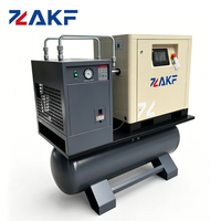 Compresor de Aire de Tornillo Rotativo Industrial ZAKF PM VSD, 3.7KW 5HP 10Bar, Todo en Uno, con Secador Integrado, Silencioso, Monofásico 230V