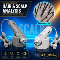 Microscope USB pour la détection des cheveux et de la peau 5X-200X, analyseur de cheveux et de peau pour salon, microscope USB 2.0MP pour cheveux et peau