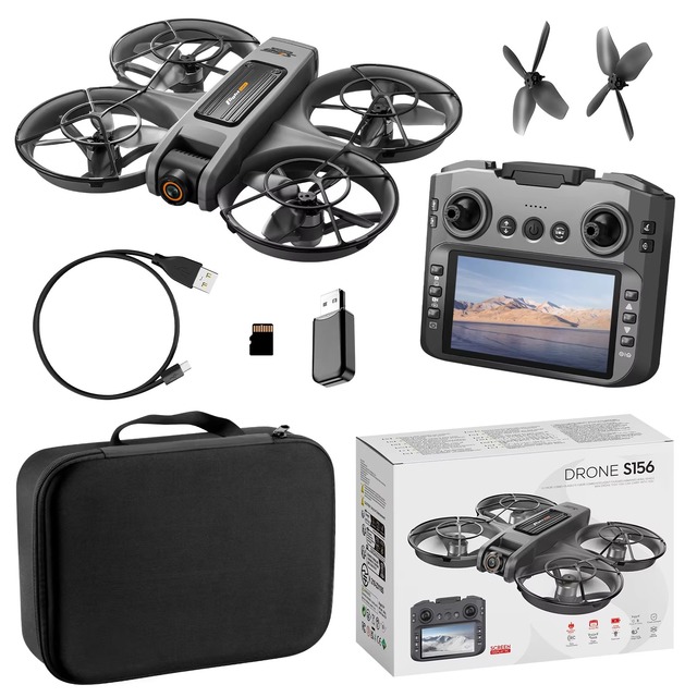 S156 Mini GPS Drone 4K Camera Portable Brushless Outdoor RC UAV Toy for Beginners Remote Control Obstacle Avoidance Dual Plastic