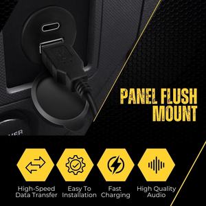 Câble d'extension USB 3.0 et Type-C à double port étanche et encastré avec charge rapide pour tableau de bord de voiture <span class=keywords><strong>bateau</strong></span> moto panneau - Product Image 3